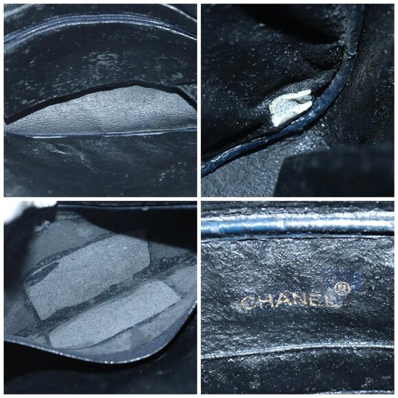 CHANEL Matelasse Chain Shoulder Bag Lamb Skin Black Gold CC Auth - Picture 14 of 15